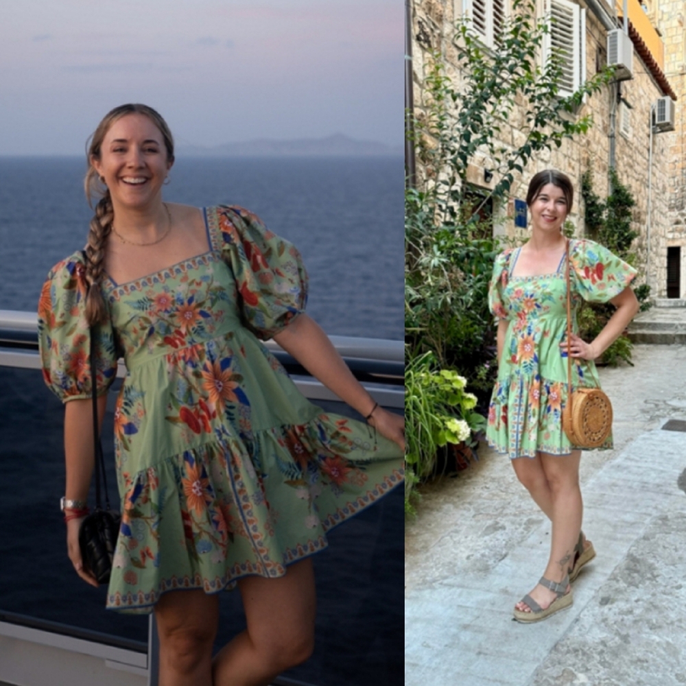 FARM Rio Green Floral Puff-Sleeve Mini Dress - Picture 7 of 16